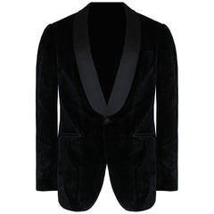 Hackett London Shawl Collar Velvet Mens Black Blazer