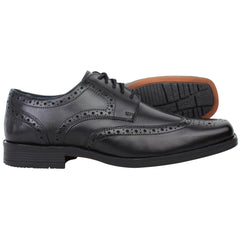 Hush Puppies Brace Brogue Mens Black Shoes