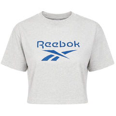 Reebok CL AE Big Logo Womens Grey Crop Top