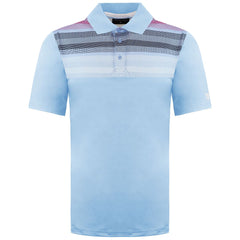 Island Green Matrix Print Mens Blue Golf Polo Shirt