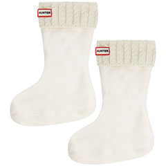 Hunter Recycled Mini Cable Kids Beige Boot Socks