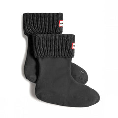 Hunter 6-Stitch Cable Kids Black Boot Socks