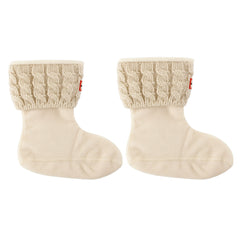 Hunter 6-Stitch Cable Kids White Boot Socks