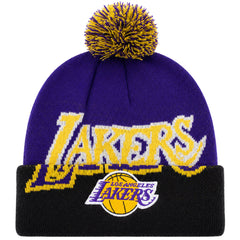 Mitchell & Ness NBA Los Angeles Lakers Double Take Knit Purple Beanie