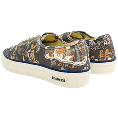 Seavees Legend Beachcomber Mens Black Plimsolls