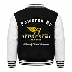 Represent Varsity Mens Black/Beige Jacket