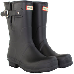 Hunter Original Side ADJ Short Mens Black Wellington Boots