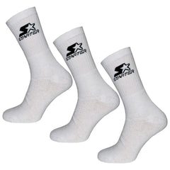 Starter 3-Pack Mens White Long Crew Socks