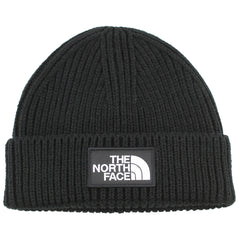 The North Face Logo Box Cuffed Black Beanie