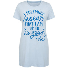 Harry Potter Graphic Print Womens Blue Sleepwear Night Dress