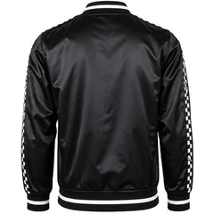 Mitchell & Ness NBA Golden State Warriors Checked Satin Mens Black Jacket