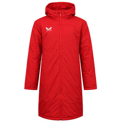 Castore Long Length Bench Mens Red Parka Jacket
