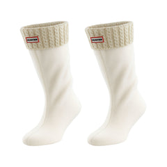 Hunter Mini Cable Tall White Boot Socks