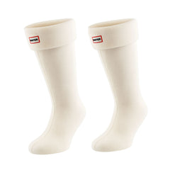 Hunter Recycled Fleece Cuff Tall White Boot Socks