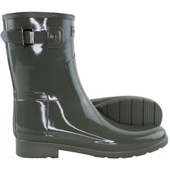 Hunter Refined Short Gloss Womens Grey Wellington Boots