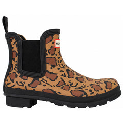 Hunter Original Leopard Print Womens Brown Chelsea Boots