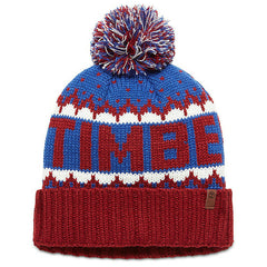 Timberland Knit Womens Red Pom Pom Beanie