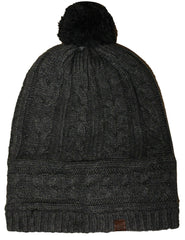 Timberland Slouchy Womens Grey Pom Pom Beanie