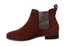Toms Ella Womens Burgundy Chelsea Boots