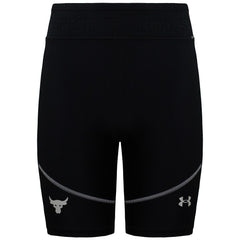 Under Armour Project Rock HeatGear Womens Black/Beige Biker Shorts