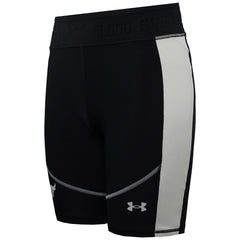Under Armour Project Rock HeatGear Womens Black/Beige Biker Shorts