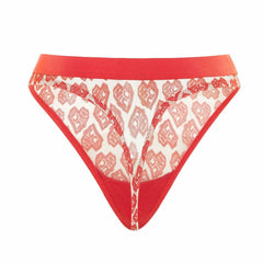 Nicce AOP Heart Womens White/Red Thong Underwear