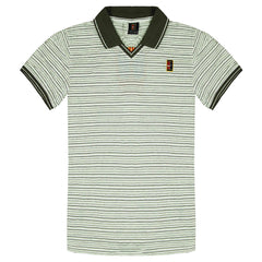 Nike Dri-Fit Striped Womens Green Tennis Polo Shirt