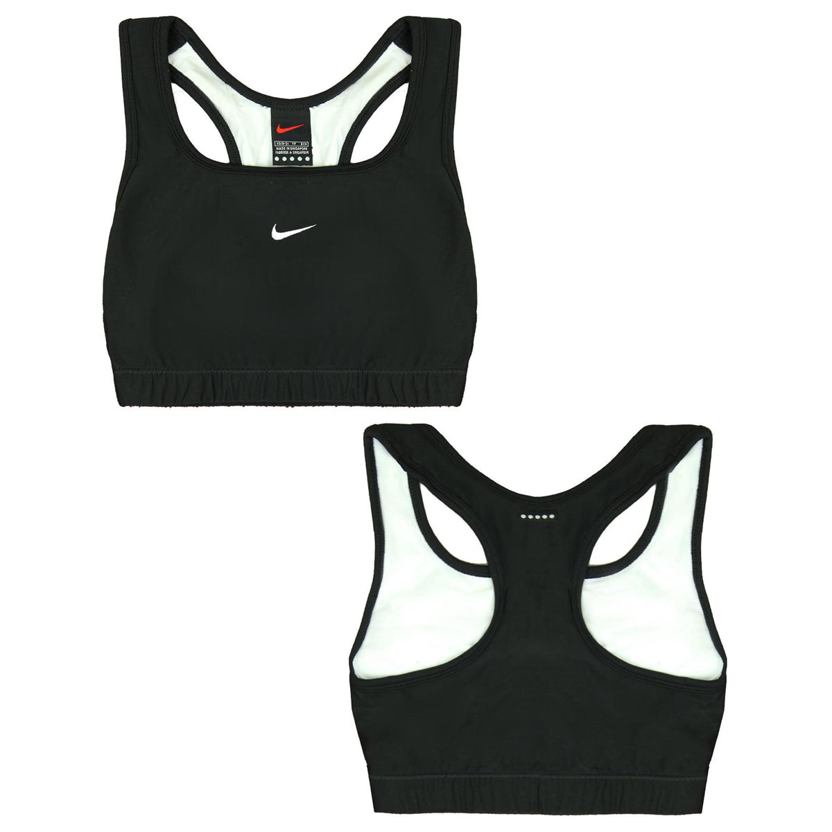 Nike DriFit Sports Bra Womens Black Training Crop Top 260192 017