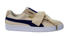 Puma Basket Heart Denim Womens Beige Trainers