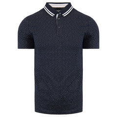 Armani Exchange AOP Mens Navy Polo Shirt