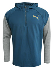 Puma Active Training Mens Tech 1/4 Zip Hoodie Blue Grey 516573 03 A61E