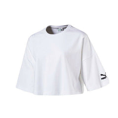 Puma Logo Womens White Crop Top