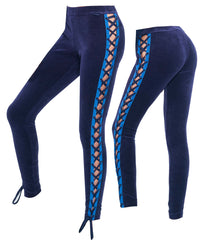Puma x Rihanna Fenty Laced Womens Blue Velour Leggings