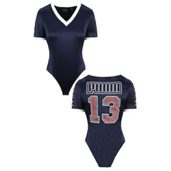 Puma x Rihanna Fenty V-Neck Jersey Womens Navy Bodysuit