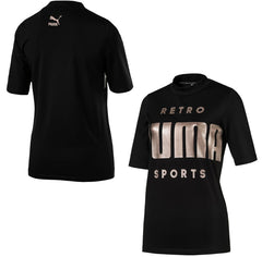 Puma Retro Womens Black T-Shirt
