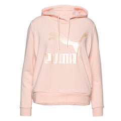 Puma Classics Logo Womens Pink Hoodie