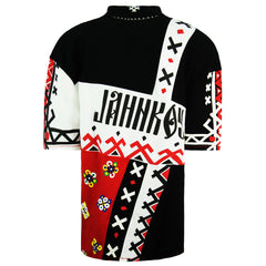 Puma x Jahnkoy Graphic Print All Over Mens Black Polo Shirt