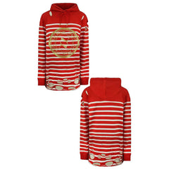Puma x Balmain Distessed Womens Red Hoodie