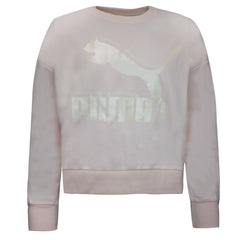 Puma Classic Logo Womens Metallic Rose Sweater