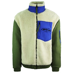 Puma x Attempt Sherpa Mens Olive/Beige Bomber Jacket