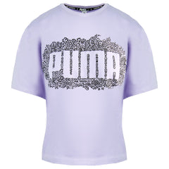 Puma x Mr Doodle Womens Lilac Cropped T-Shirt