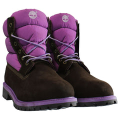 Timberland 6inch Quilt Kids Brown/Purple Boots