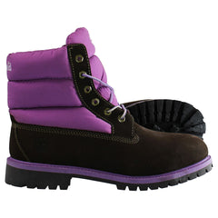 Timberland 6inch Quilt Kids Brown/Purple Boots