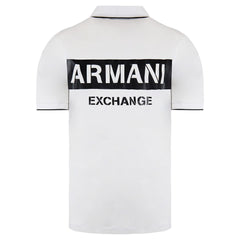 Armani Exchange Mens White Cotton Polo Shirt