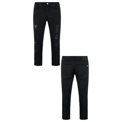 Armani Exchange Distressed Mens Black Jeans