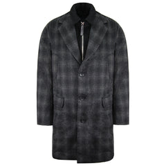 Armani Exchange Mens Black Wool Pea Coat