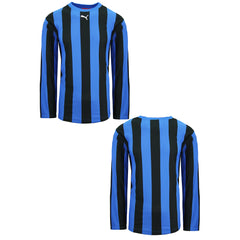 Puma V5.06 Striped Shirt Mens Blue/Black Football Top