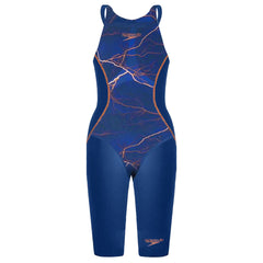 Speedo Fastskin LZR X Openback Kneeskin Kids Navy Swimwear