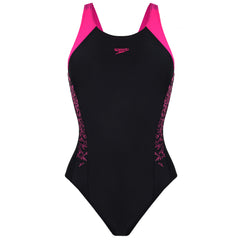 Speedo Boom Splice Kids Black Swimming Costume