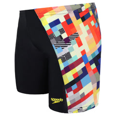 Speedo All Over Print Glichcode Digital Kids Black Swimming Trunks